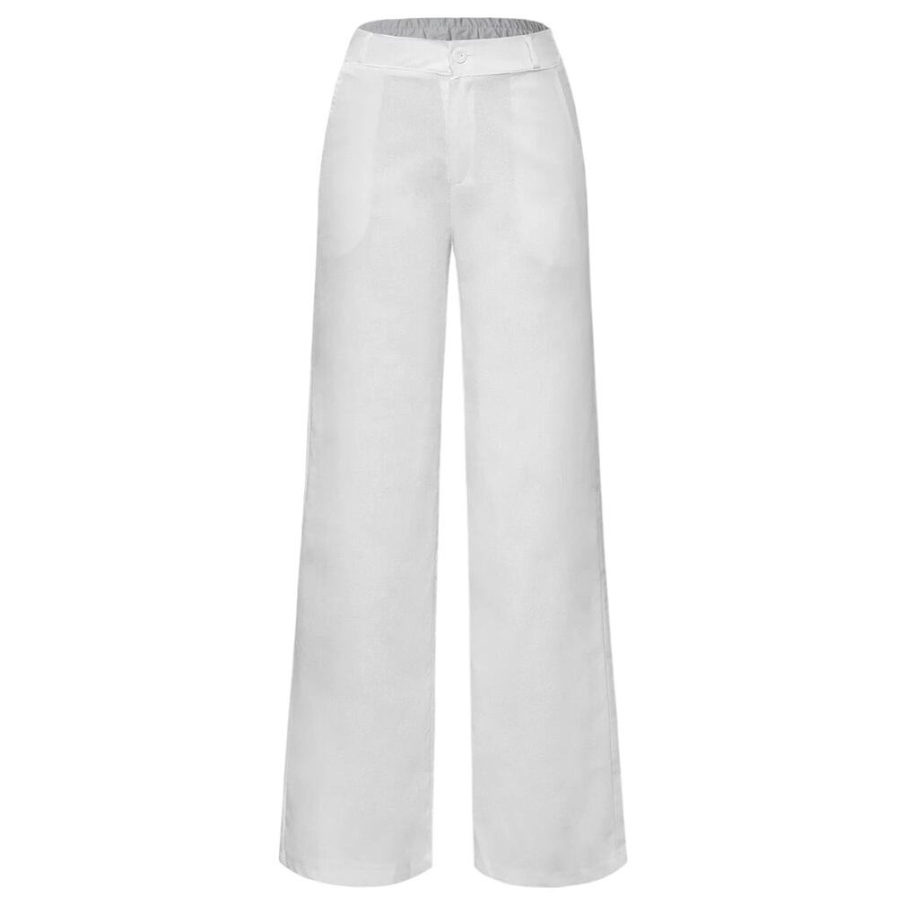 NWT Micas Basic Linen Blend Straight Wide Leg Pants